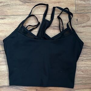 ALO Yoga Black Strappy Crop Sports Bra